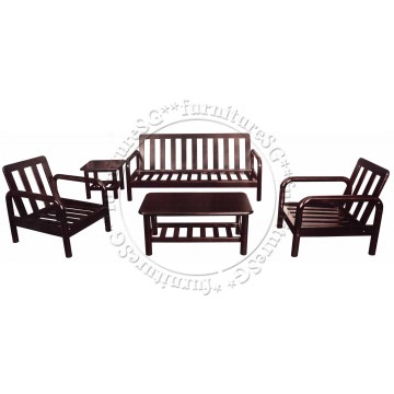 1+1+3 Seater Wooden Sofa Set WS1030